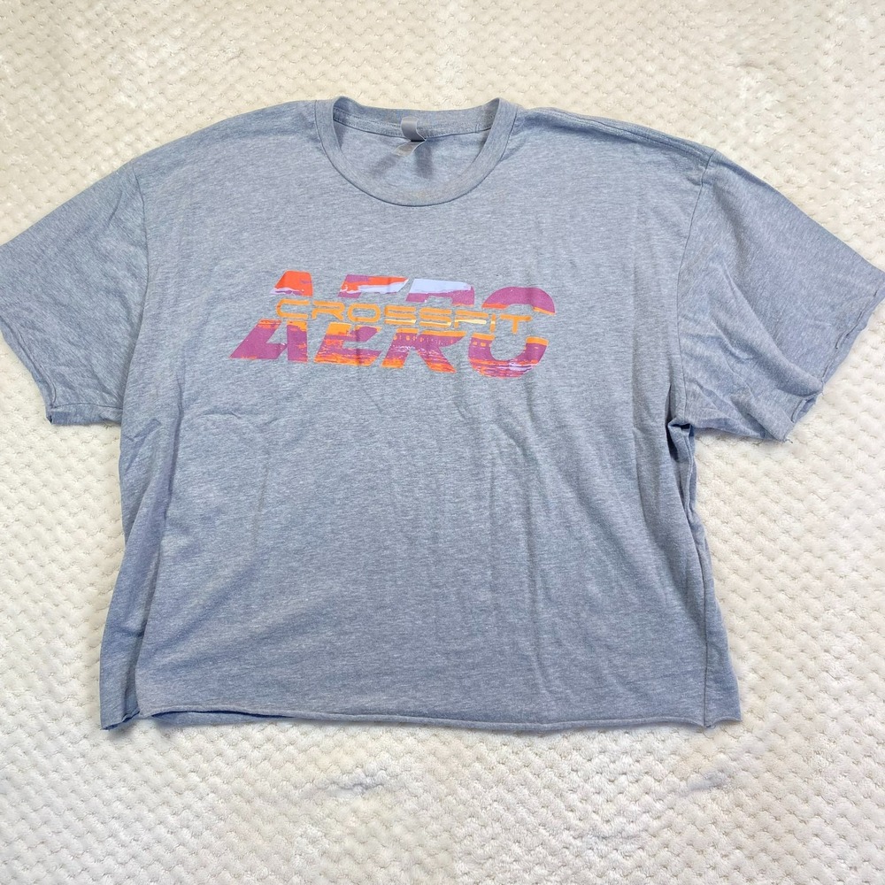 Next Level Aero CrossFit Shirt Womens XL Gray Cutoff Sleeve Activewear Pullover